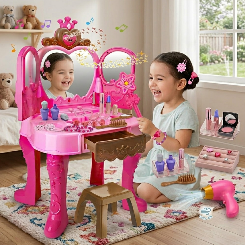 Beauty Makeup Kit For Kids - Girls Makeup Toys Woman Career Role