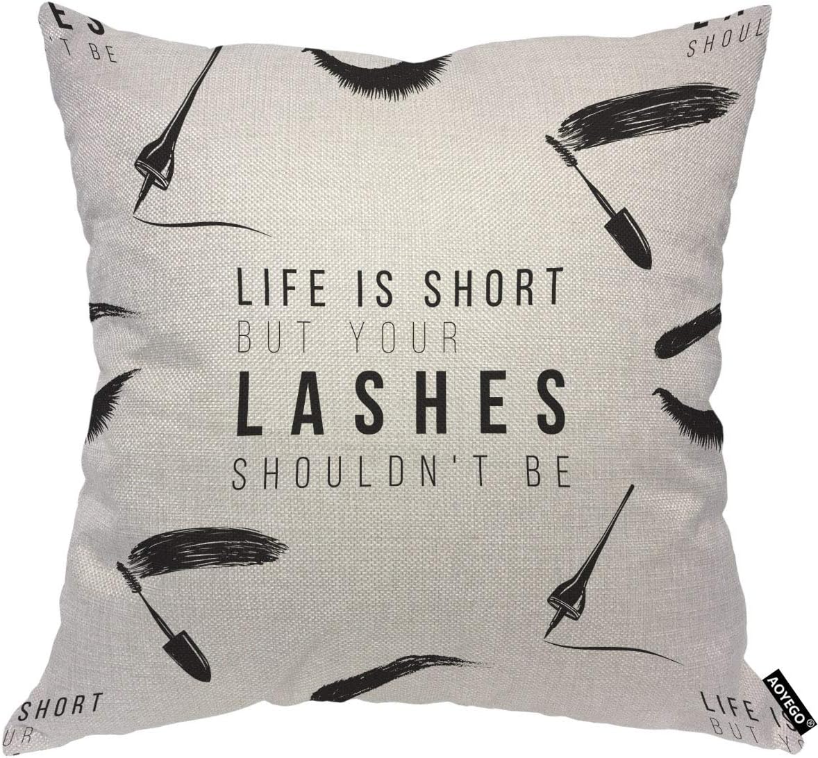 Funny Eyelash Quote Pillow Cov - Beauty Makeup Quotes Funny recensie en prijs