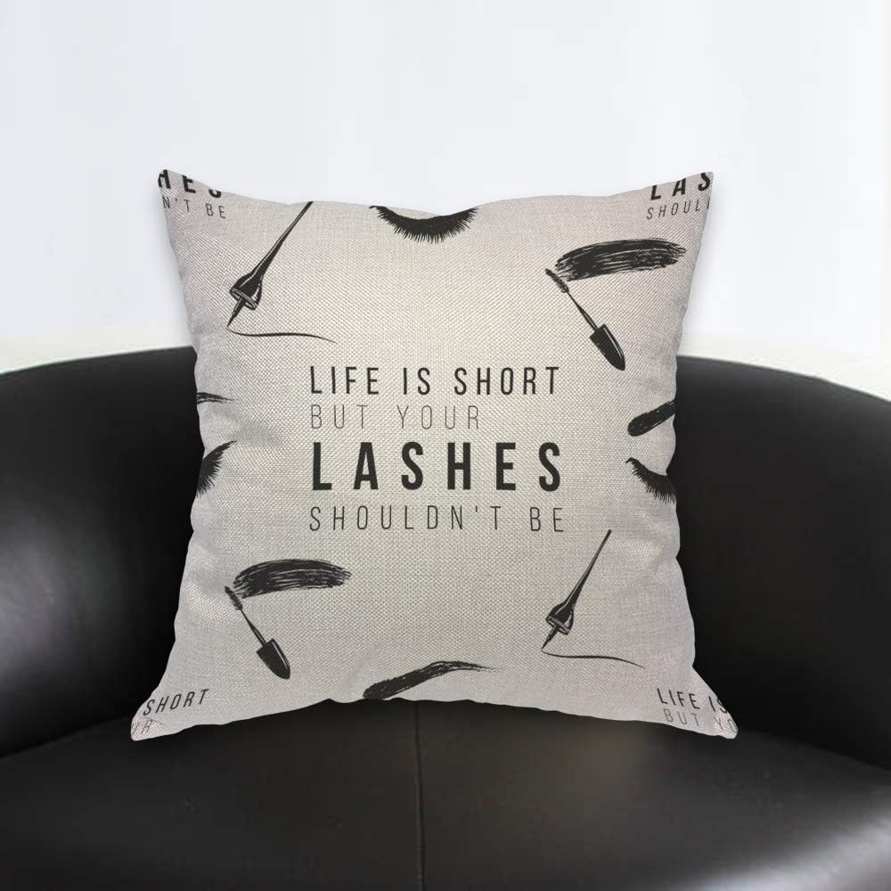 Funny Eyelash Quote Pillow Cov - Beauty Makeup Quotes Funny recensie en prijs
