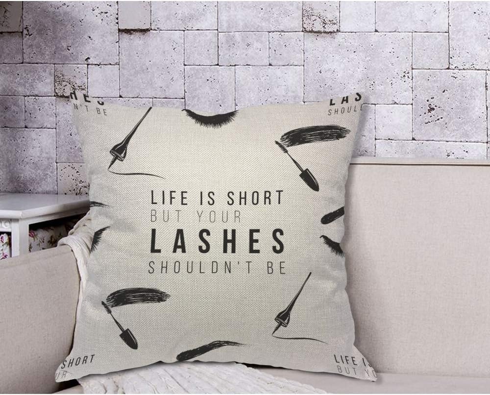 Funny Eyelash Quote Pillow Cov - Beauty Makeup Quotes Funny recensie en prijs