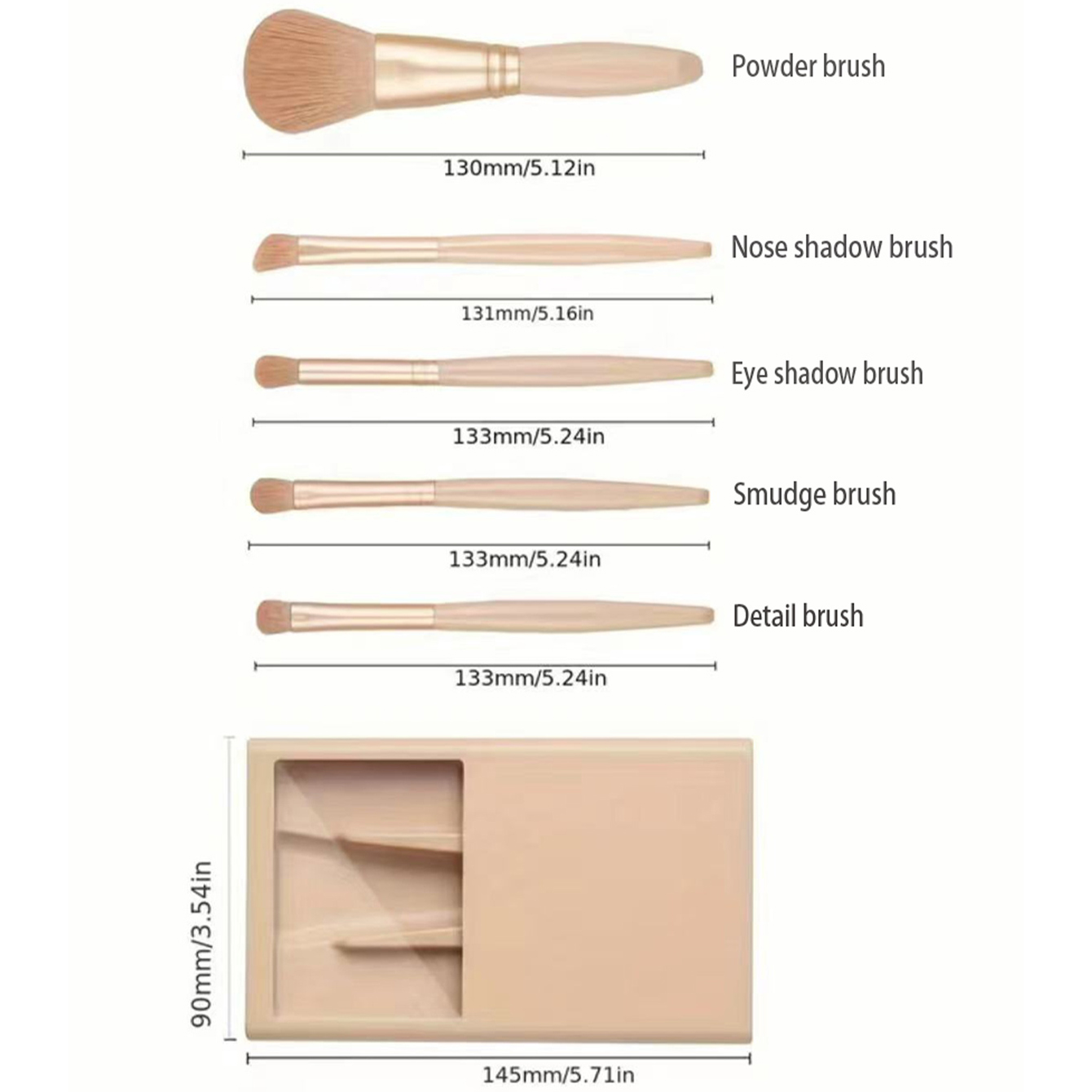 5pcs Cosmetic Brush Kit With M - Beauty Makeup Tool Collection recensie en prijs