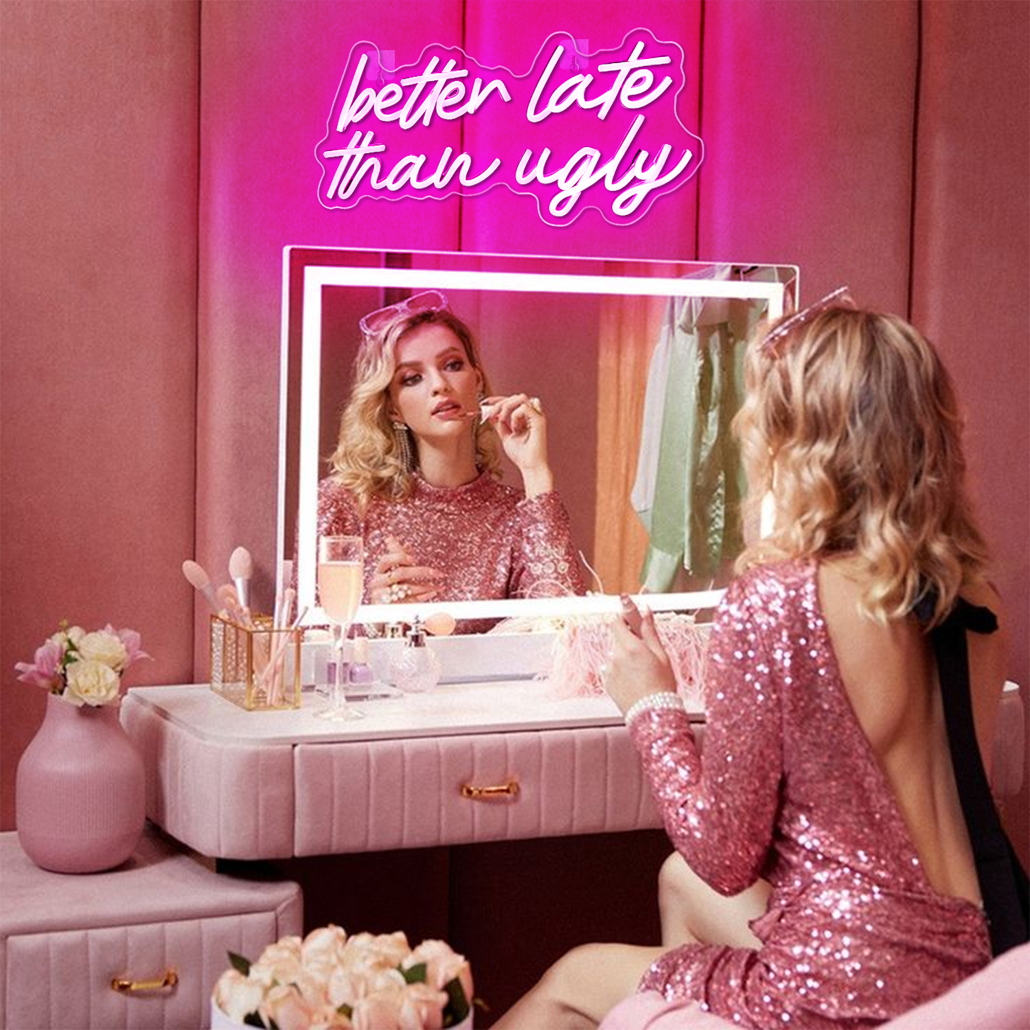 Better Late Than Ugly Neon Sig - Beauty Makeup Bar recensie en prijs
